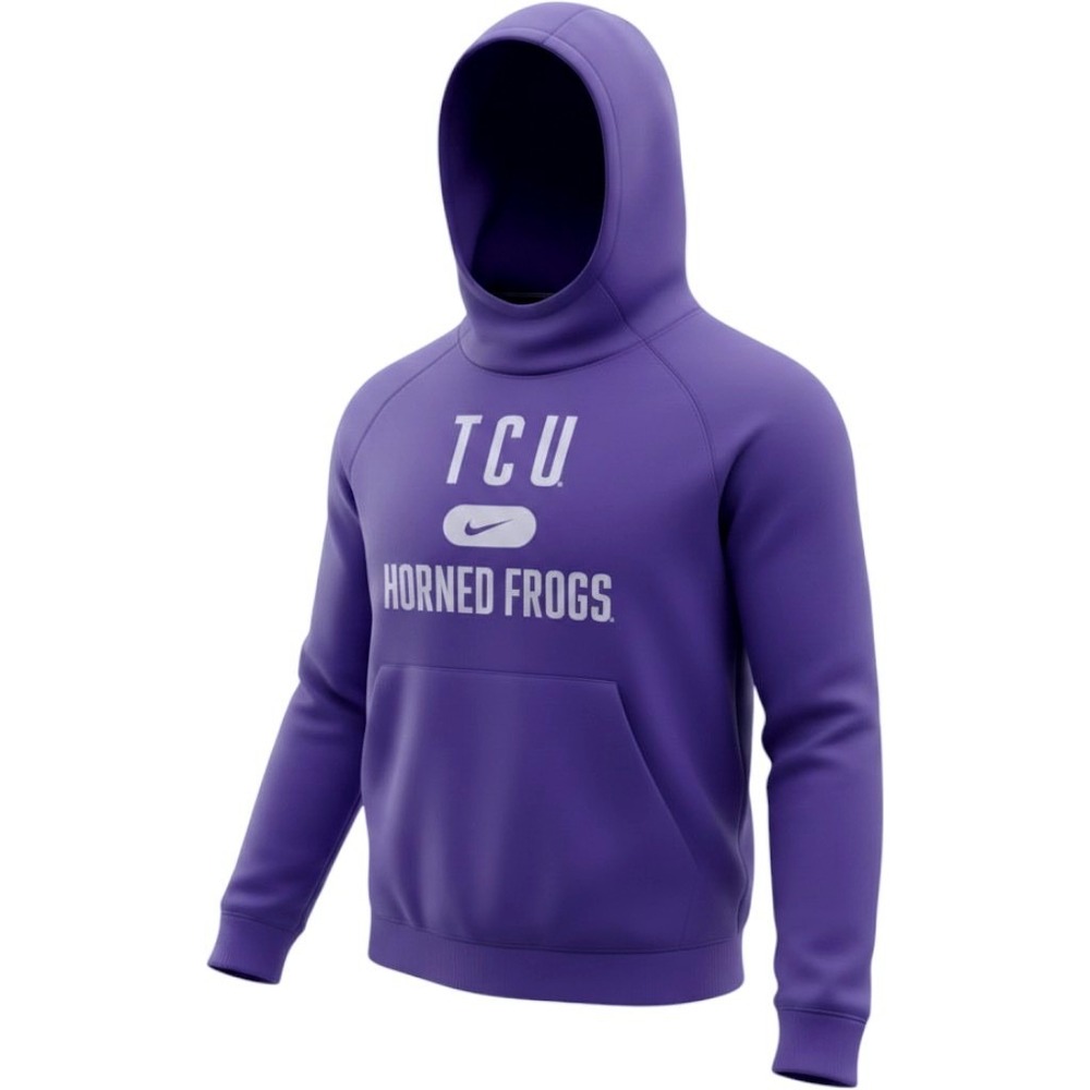 Nike TCU Horned Frogs Men Purple Dri-FIT Scuba Hoodie Large NCAA Sweatshirt